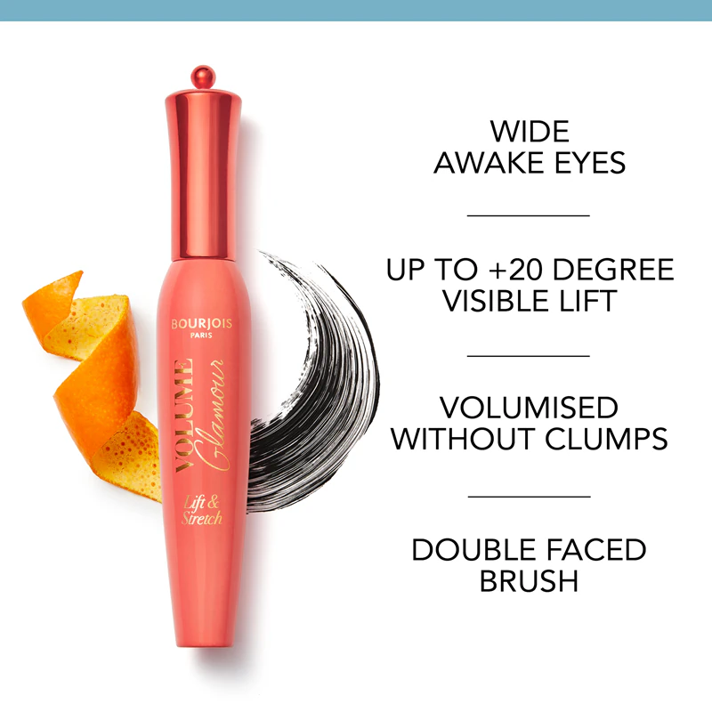 Bourjois Volume Glamour Lift & Stretch mascara die de wimpers krult en volume geeft.