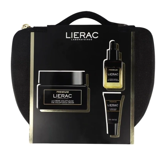 Lierac Premium zestaw kosmetyków do pielęgnacji twarzy krem 50 ml   serum 13 ml   krem pod oczy 5 ml   kosmetyczka