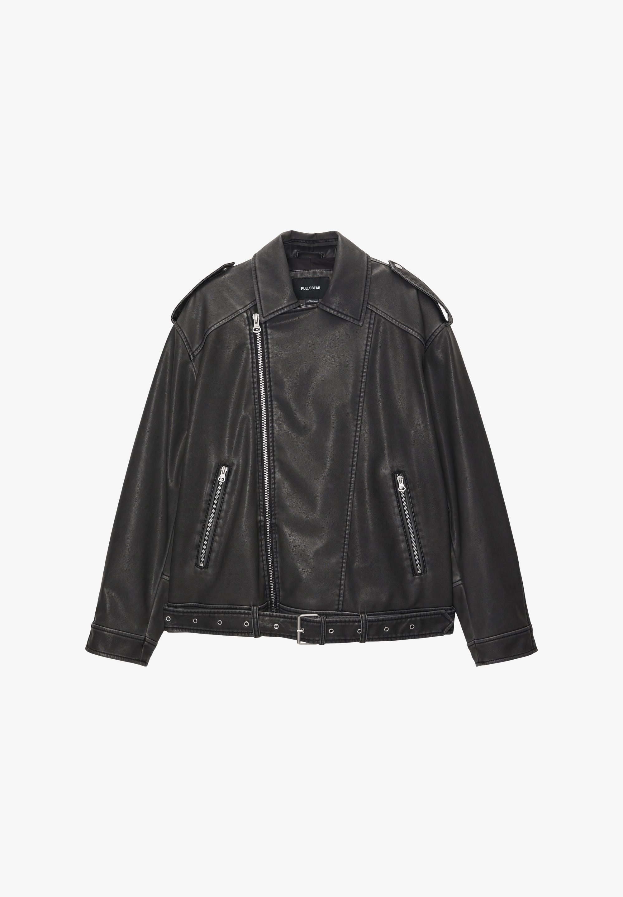Jaqueta de couro sintético PULL&BEAR - preta