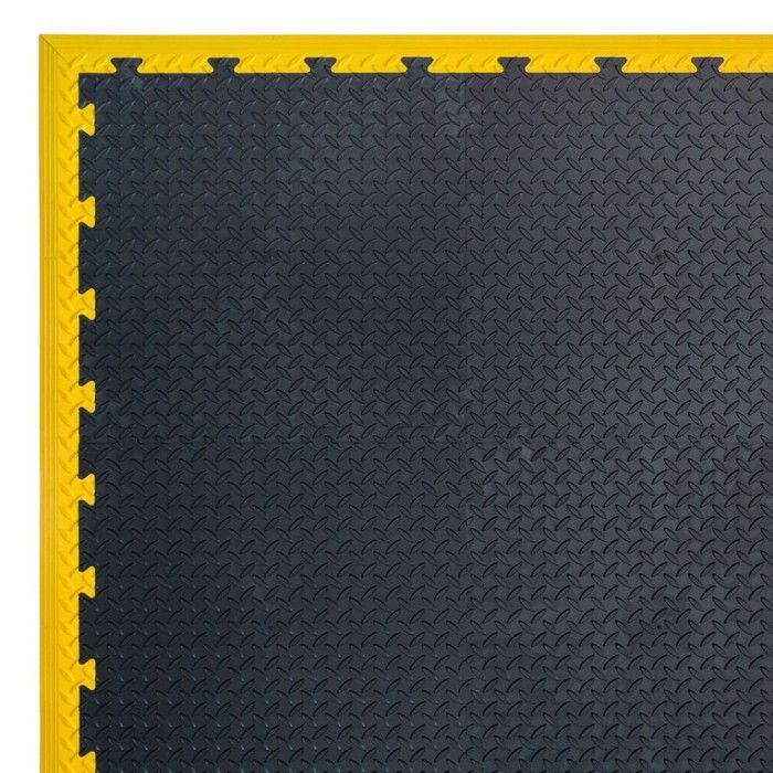 Pack 5 Bordures Femelles pour Dalle PVC noire Clipsable Sol Antidérapant Carré Garage Atelier PS50CRN/F INTEC