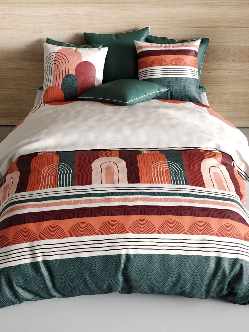 Juego de cama estampado - doble - VERDE