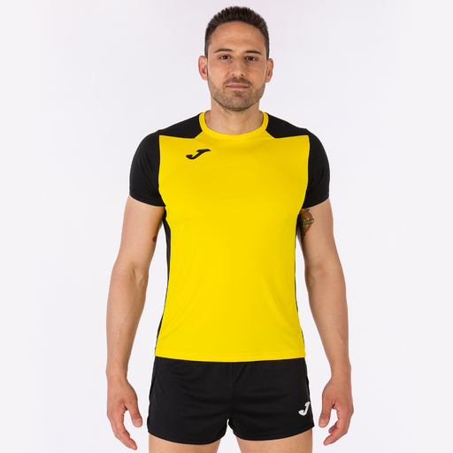 Camiseta Manga Corta Joma Record II Amarillo Negro