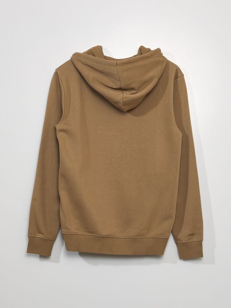 Trui met rits van fleece - BEIGE