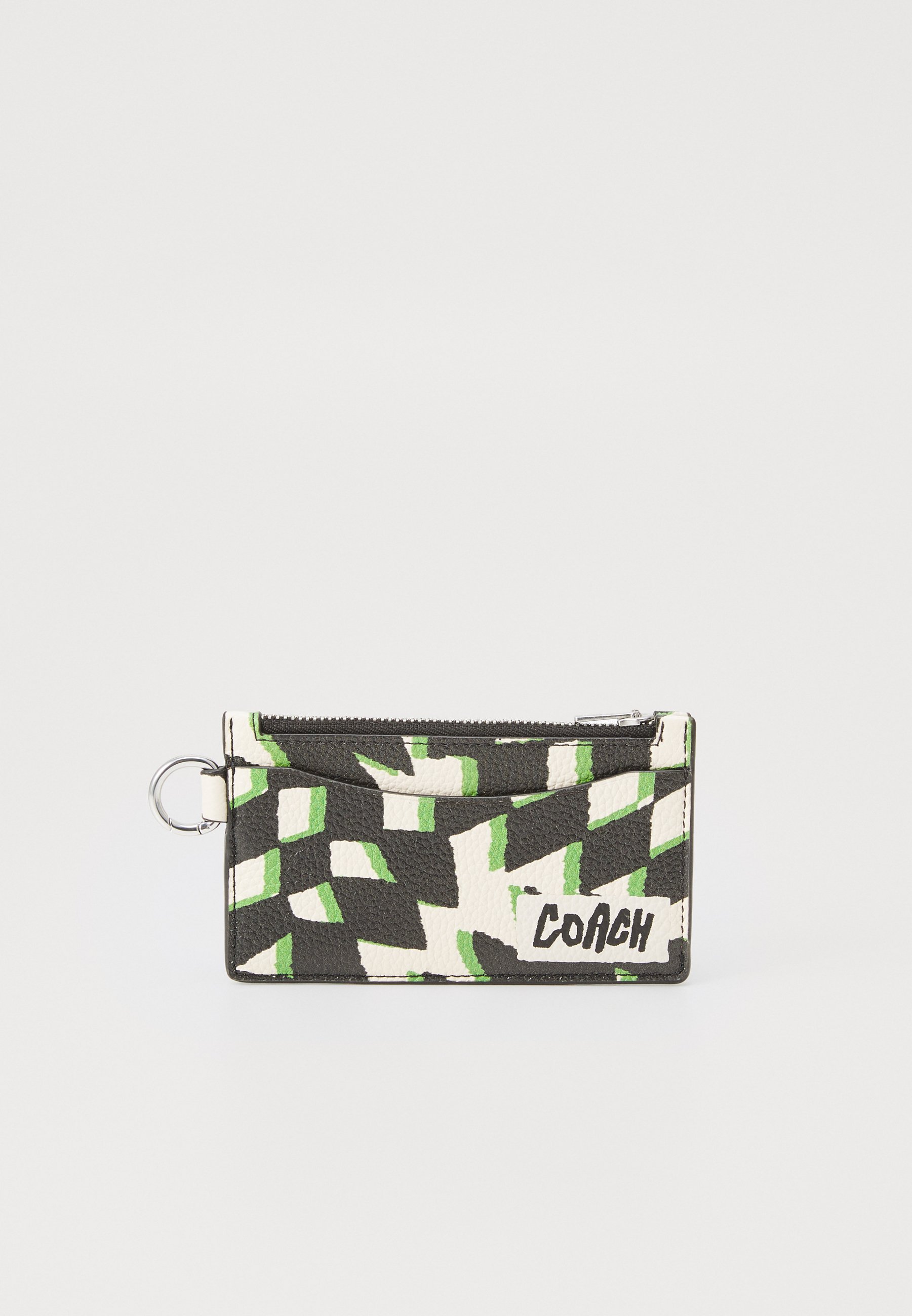COACH RITSKAARTHOUDER MET GEO CHECK-PRINT - Portemonnee - zwart multi