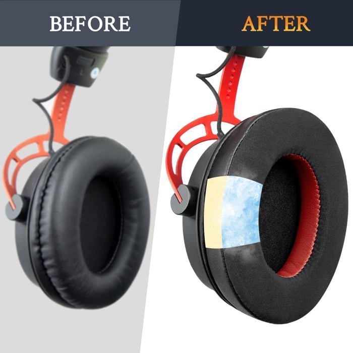 Almohadillas de espuma SOULWIT para auriculares HyperX Cloud 1/2/3/Pro/Core/Alpha/Alpha S/Alpha Pro/Flight/Flight S/Stinger/Stinger S