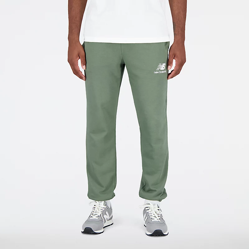 Essentials Herren-Jogginghose mit gestapeltem Logo aus French Terry – Dunkelolivgrün