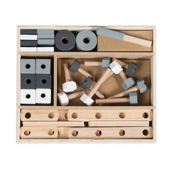 Jeu de Construction en Bois - ROBA - 48 Pièces - Boîte à Outils - A Partir de 3 Ans