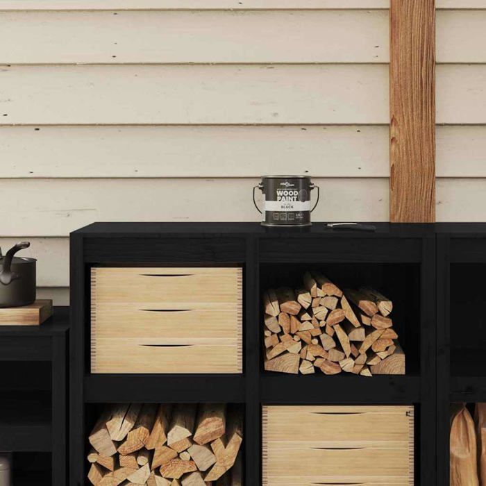 Exterior wood paint - vidaXL - Black - 16.5 x 16.5 x 16 cm - Quick drying - Low odor - Water resistant