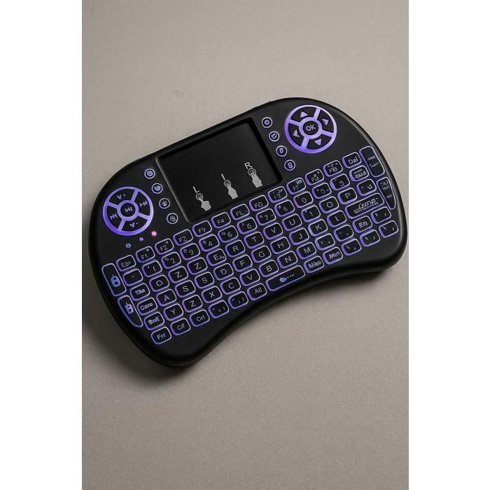 ELECTRONICFIX Télécommande Rii Mini Clavier i8 Rétroéclairage AZERTY Touchpad Smart TV, PC