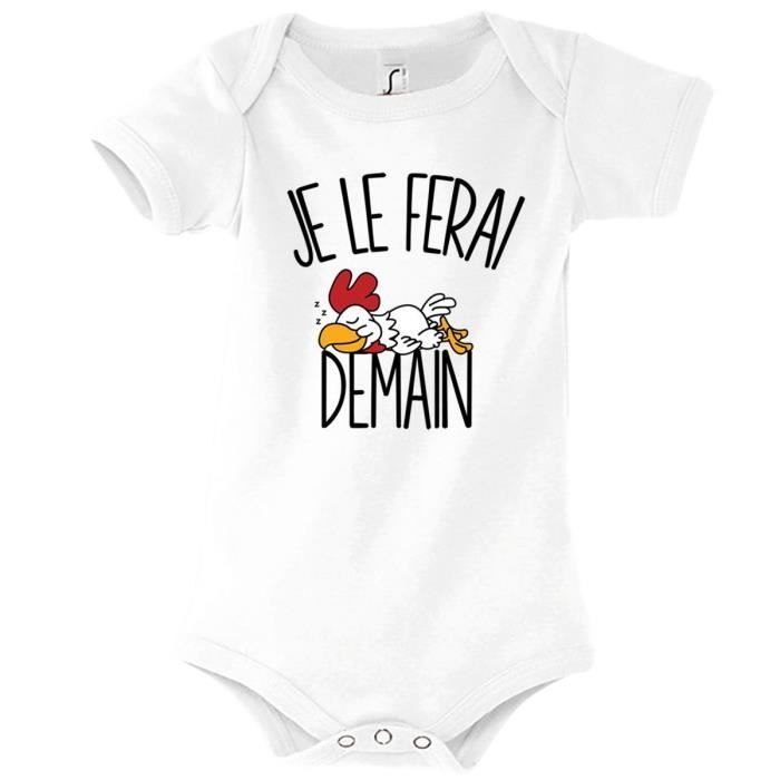 Body para bebé - Planetee - Lo haré mañana - Blanco - Niño - 3-6 meses