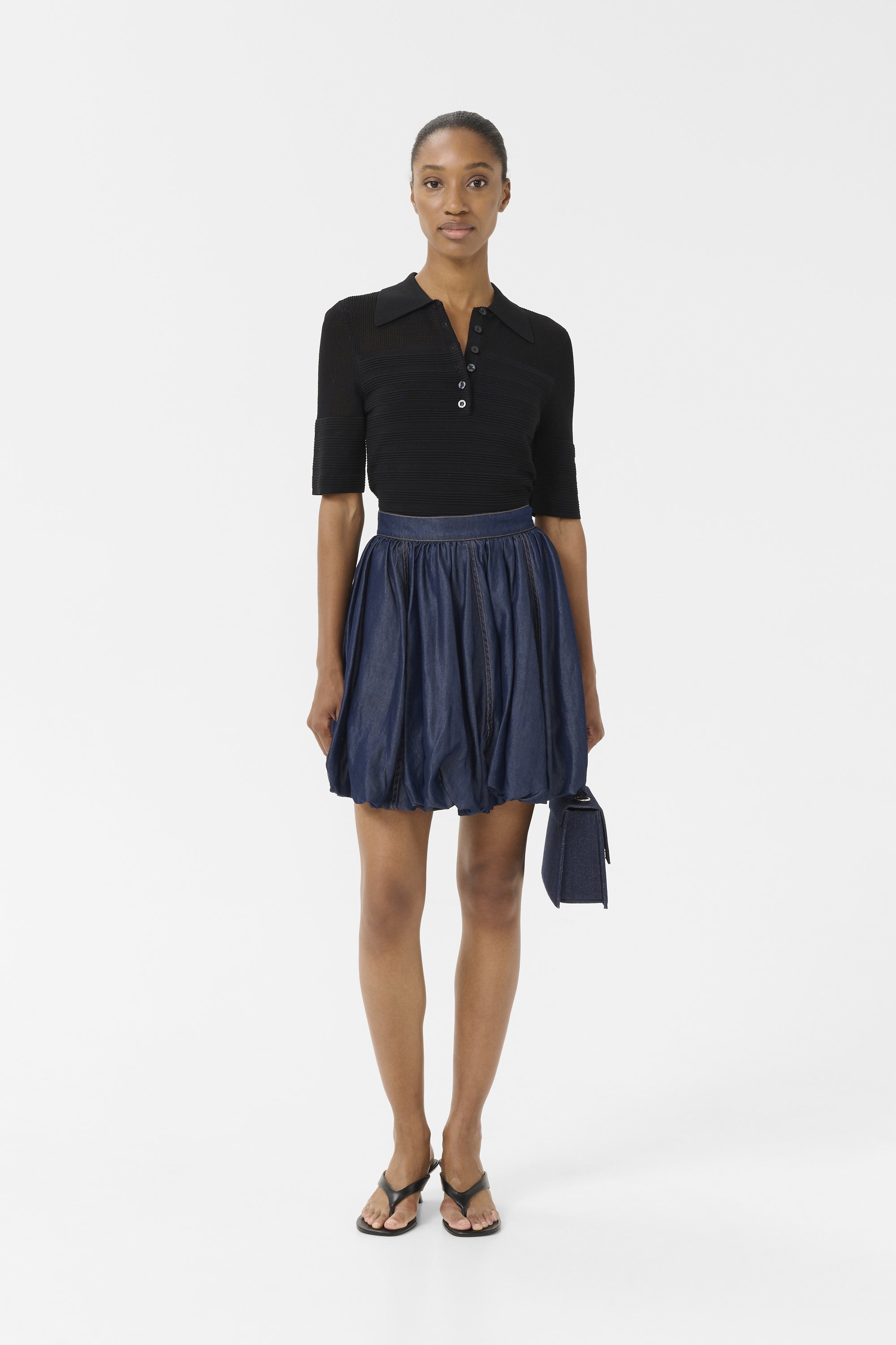 Gestuz NIA BALLOON SKIRT - Puffballrok - donkerblauw ongewassen