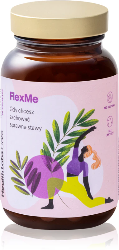 Health Labs Care FlexMe voedingssupplementcapsules ter ondersteuning van gezonde gewrichten.