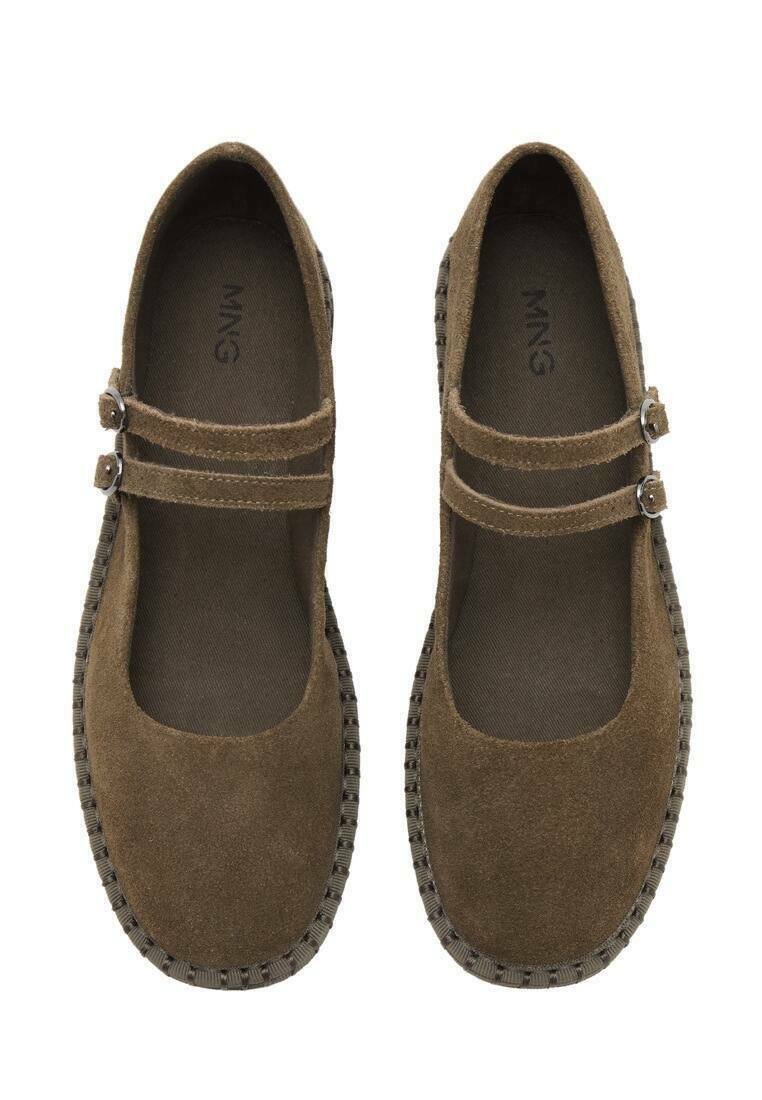 Mango Kids TEEN - Ballerinas mit Knöchelriemen - Khaki
