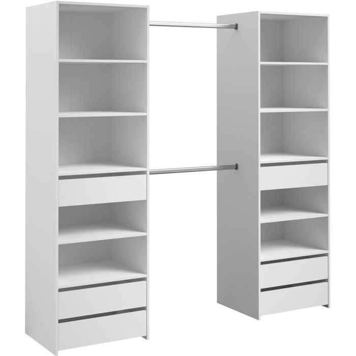 Dressing double - L199,9 x P49,7 x H200 cm - Blanc - Made in France