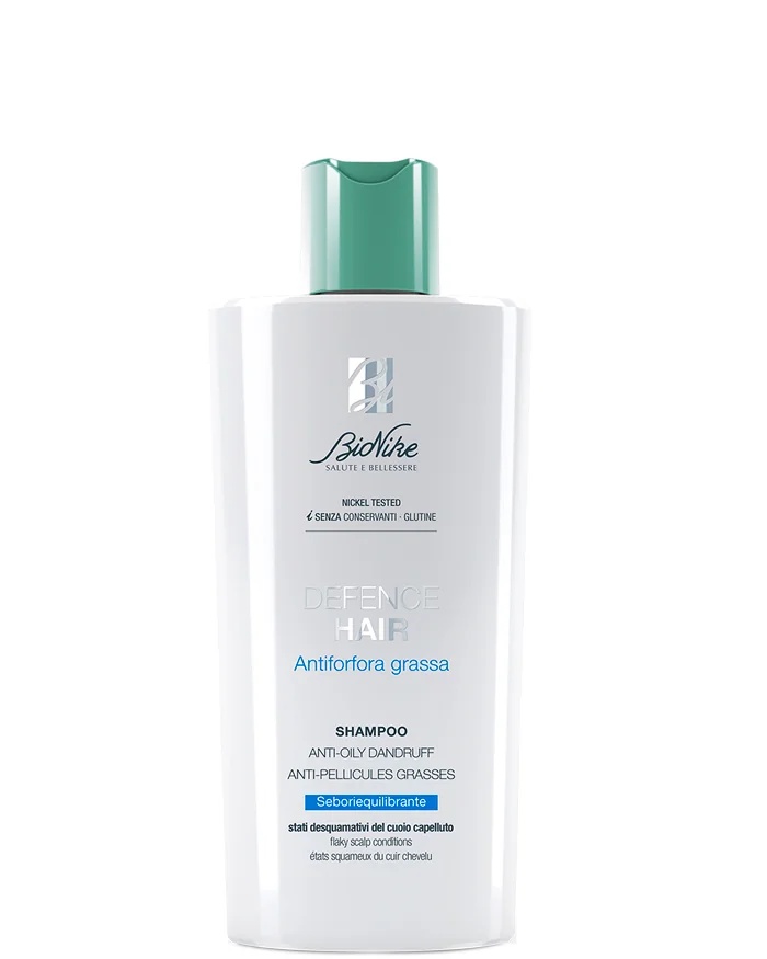 BIONIKE Bionike Defence Hair šampūnas nuo pleiskanų riebiems plaukams 200 ml Subalansuoja riebalų išsiskyrimą