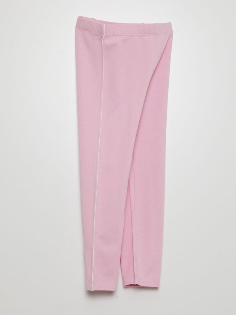 Calça legging de malha elástica com cós elástico - ROSA