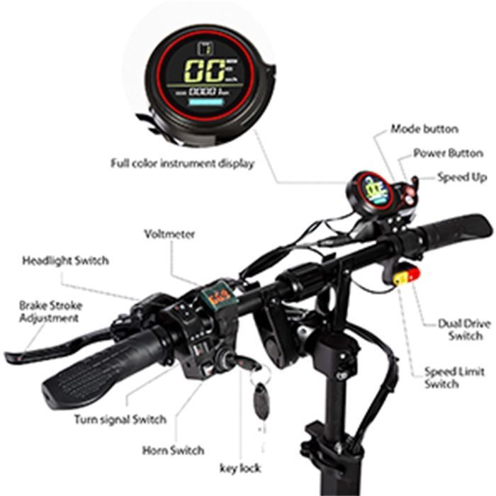 E5B Scooter électrique 3000W * 2 double moteur  60V 40AH 11 pouces pneus tout-terrain Scooter électrique tout-terrain