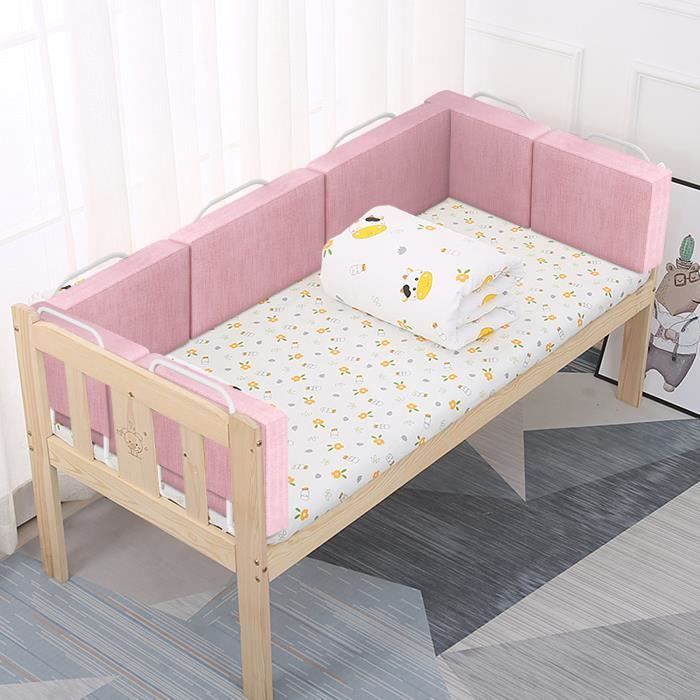 XMTECH Barrière de lit Bébé Réglable en Hauteur Softpack Garde de Lit D'enfant Protection Anti-chute Rose Cerise 50cm