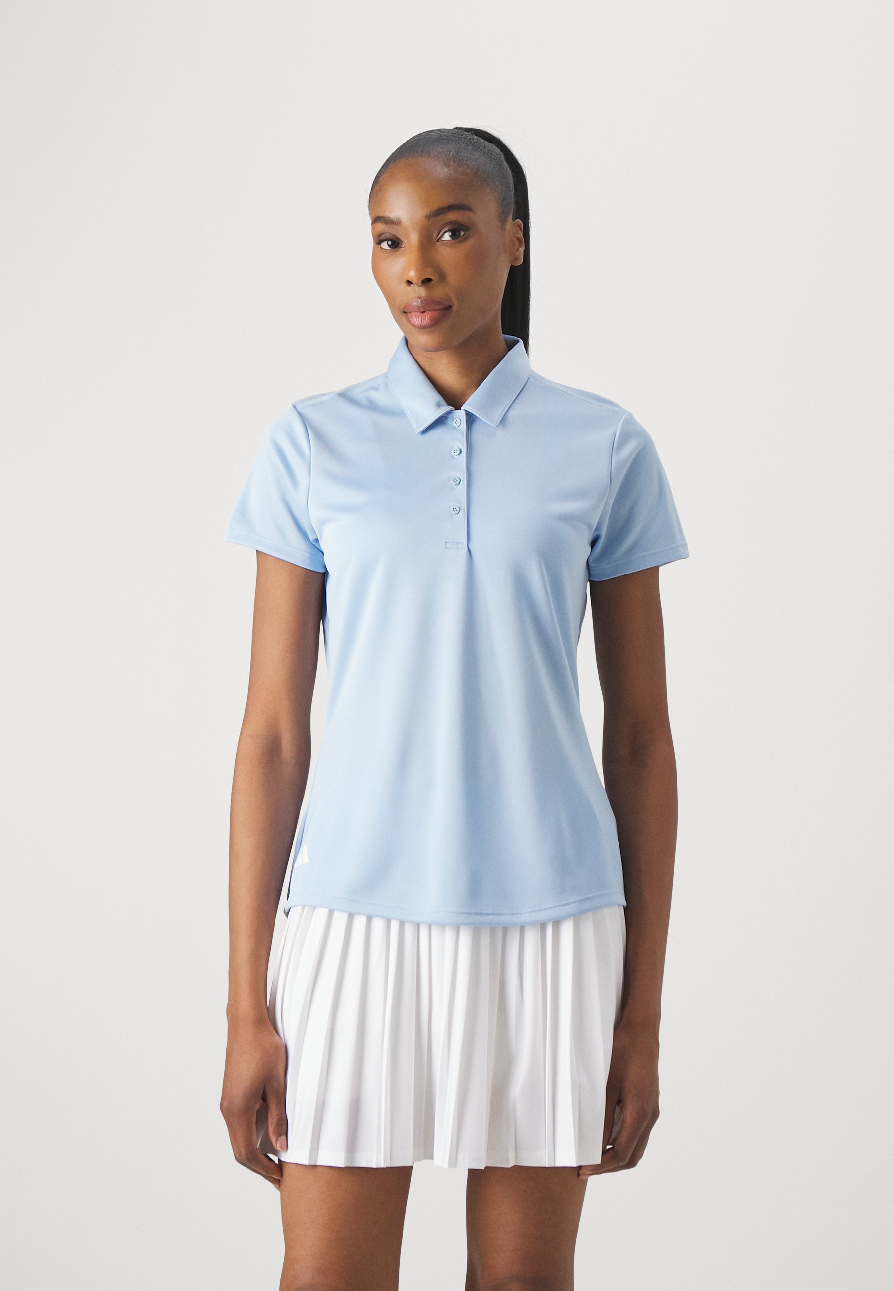 adidas Golf Damen-Poloshirt mit kurzen Ärmeln – Farbe: Clear Sky