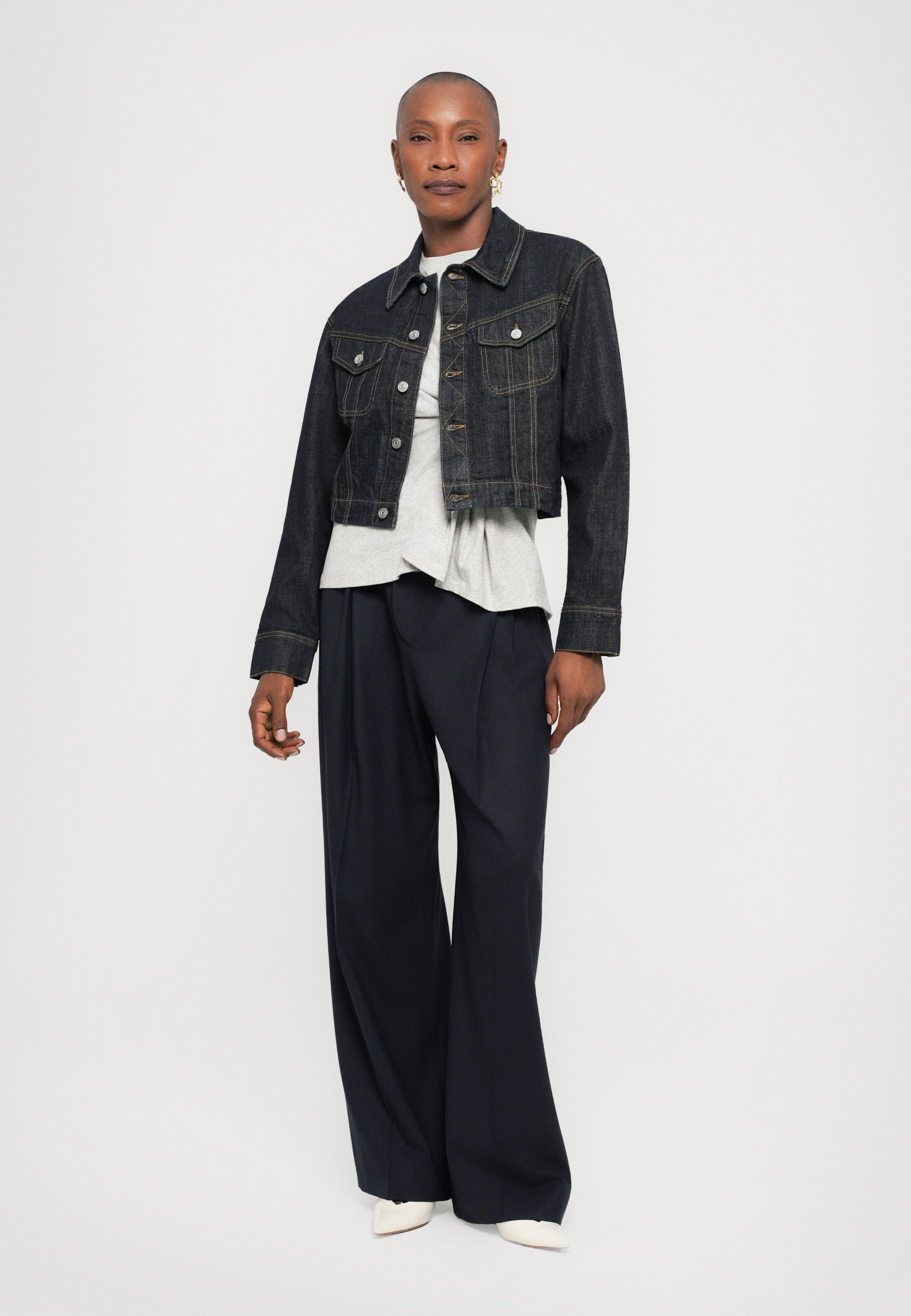 Victoria Beckham Cropped Jacket - Jeansjacke - Indigo-Waschung