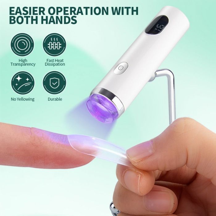 Portable UV LED Manicure Lamp for Nails, Fast Drying Mini Cordless Gel Polish Curing Device, Nail Art Machine, Pink