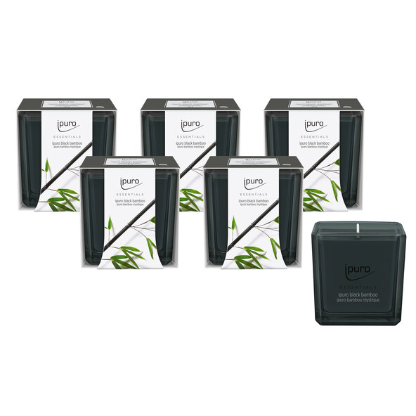 Lumânare parfumată ESSENTIALS bambus negru, set de 6