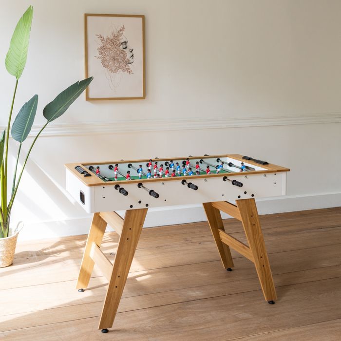 120 cm witte en houten tafelvoetbaltafel