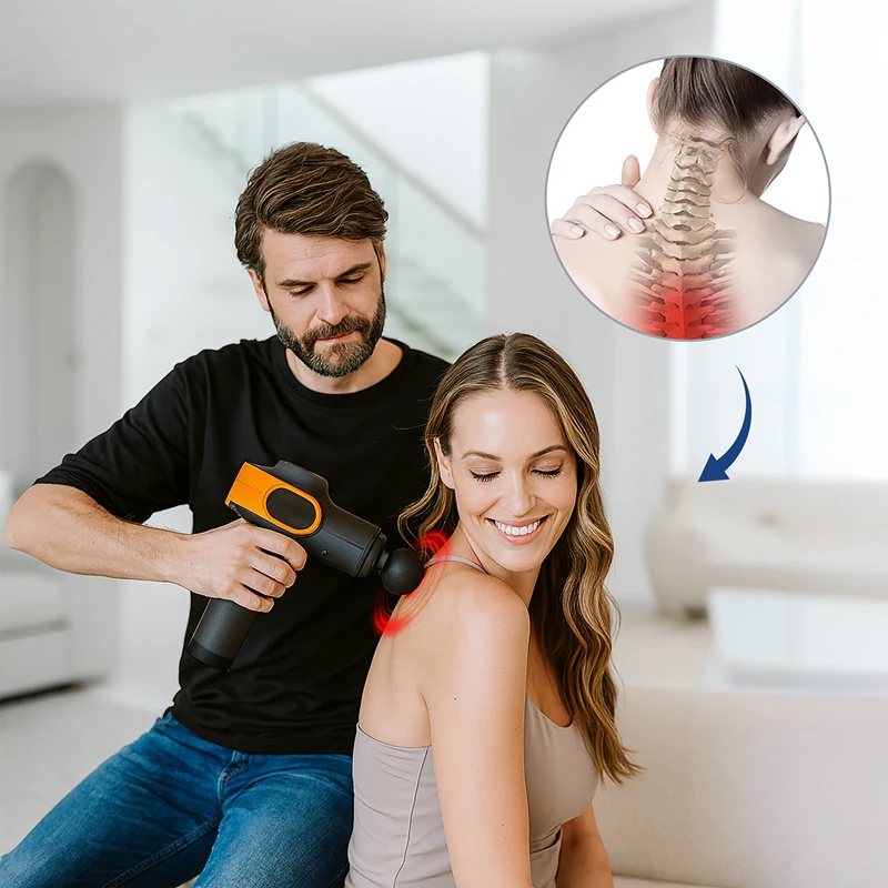 Medivon Gun Vital masažinis pistoletas su priedais