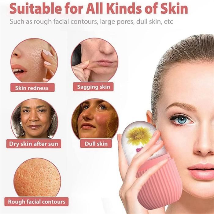 Rodillo facial de hielo para rostro, ojos y cuello, acondicionamiento natural y cuidado de la piel, bolsas debajo de los ojos.