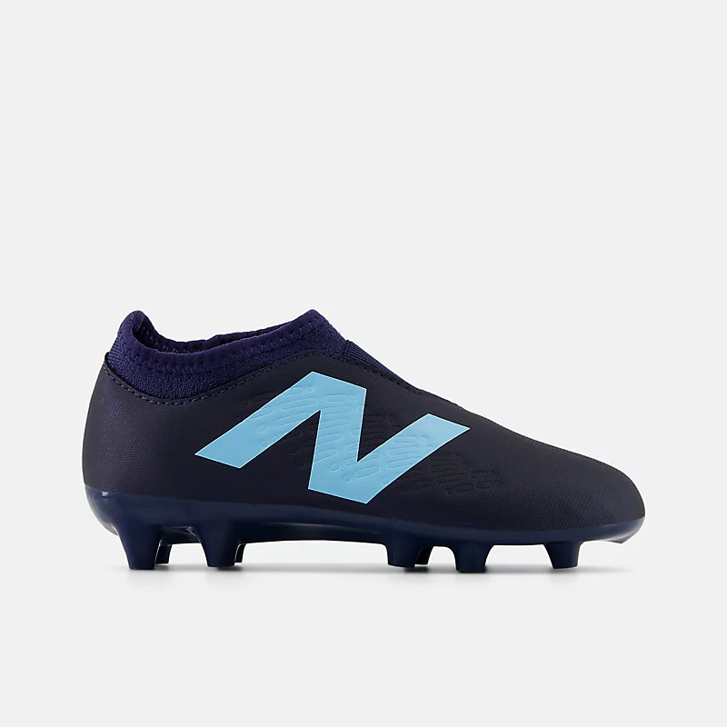 Chaussures de football pour enfants TEKELA MAGIQUE JNR FG V4+ - Bleu marine avec bleu ciel et mangue verte