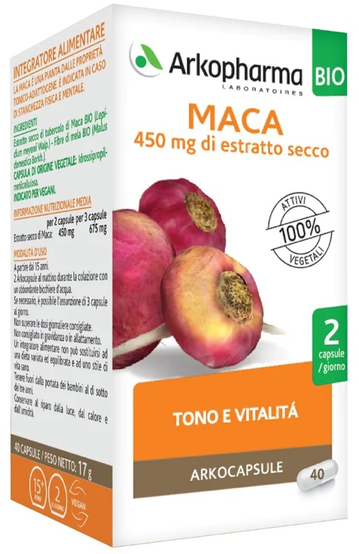 ARKOPHARMA Arkopharma Maca Bio 40 cápsulas Tónico adaptógeno