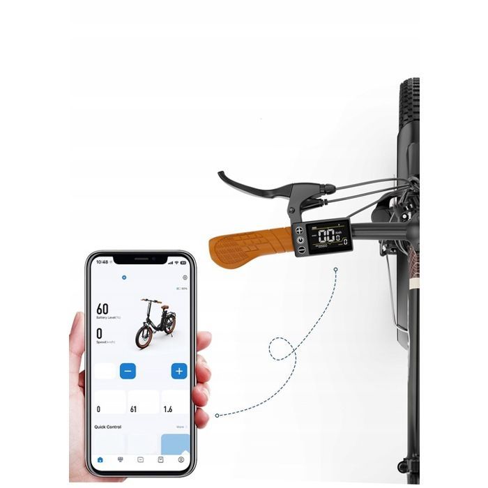 Vélo électrique pliant - ONESPORT - OT16-2 - 48V 17Ah 250W - Autonomie 120 km - Bluetooth