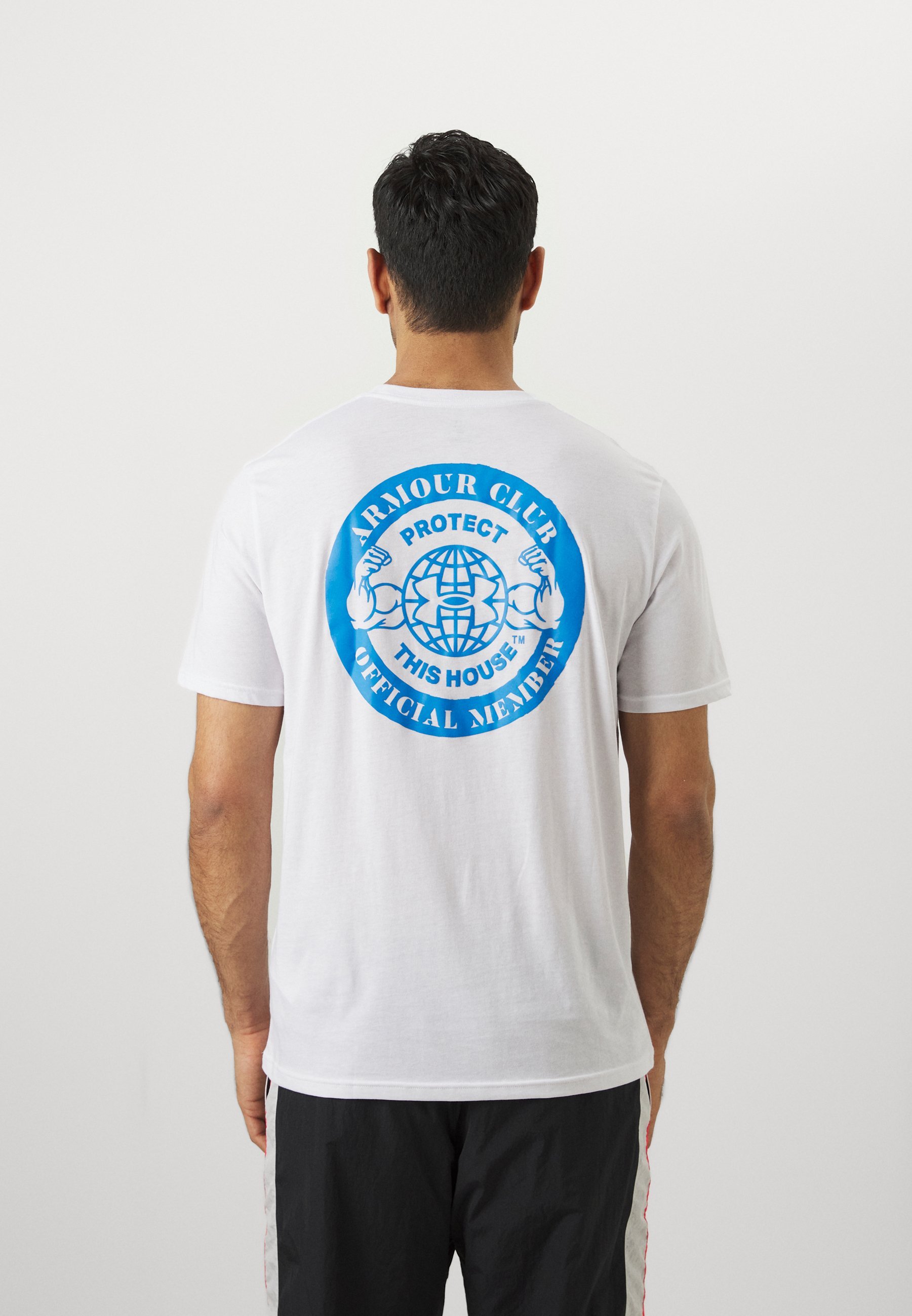 Under Armour CLUB - T-shirt met print - wit/blauw Atlantis