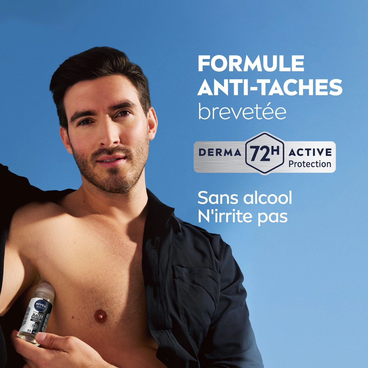 NIVEA Déodorant Bille homme Anti-transpirant anti-trace jaune et blanche 48H