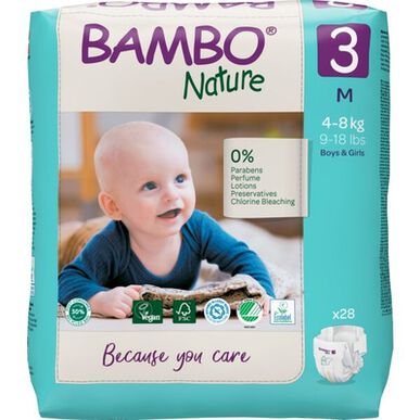 Bambo Nature Boys & Girls 0% parfemace Ekologické dětské pleny Velikost 3 4-8 kg 28 kusů