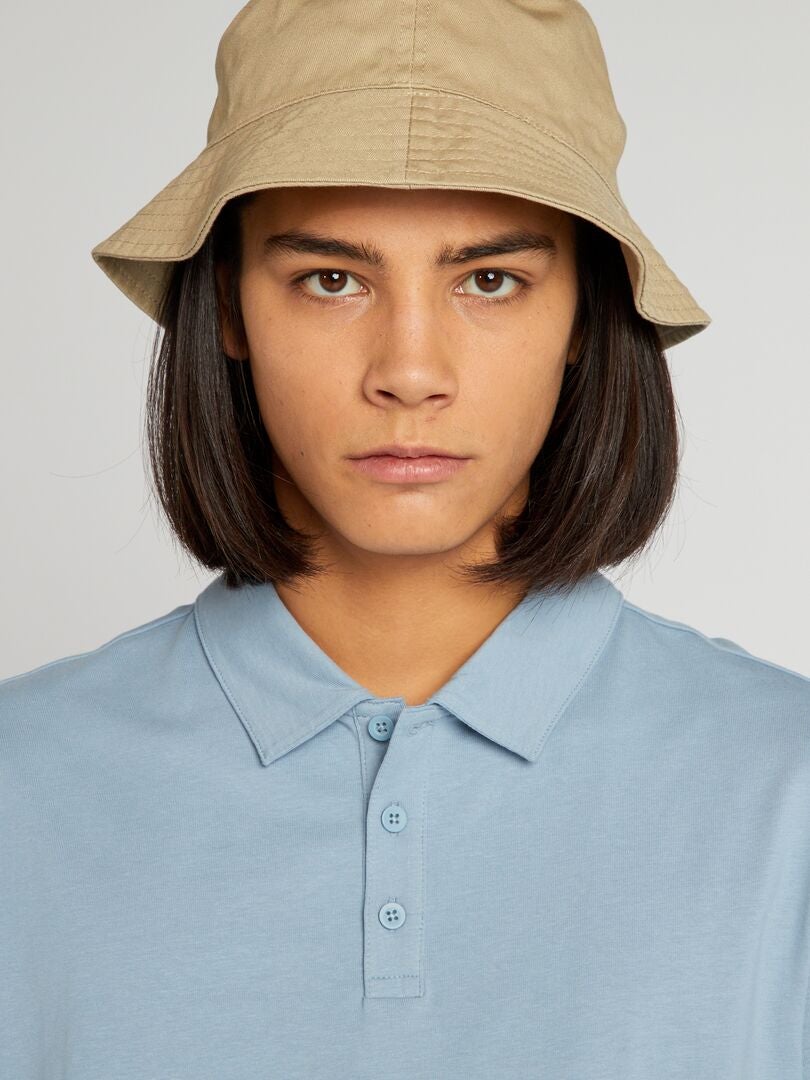 Polo shirt met korte mouwen van katoen - BLAUW