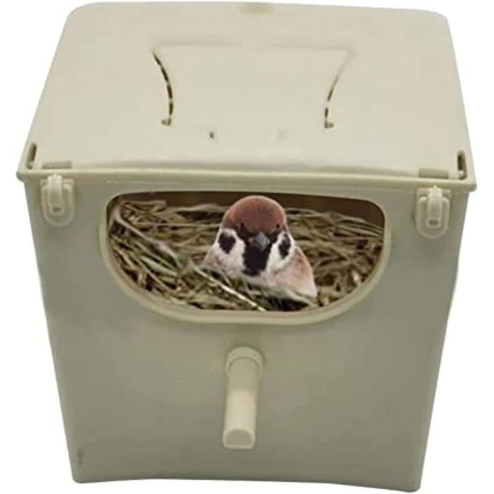 Casita para pájaros, caja nido de plástico para la cría de loros, caja nido para el apareamiento de periquitos