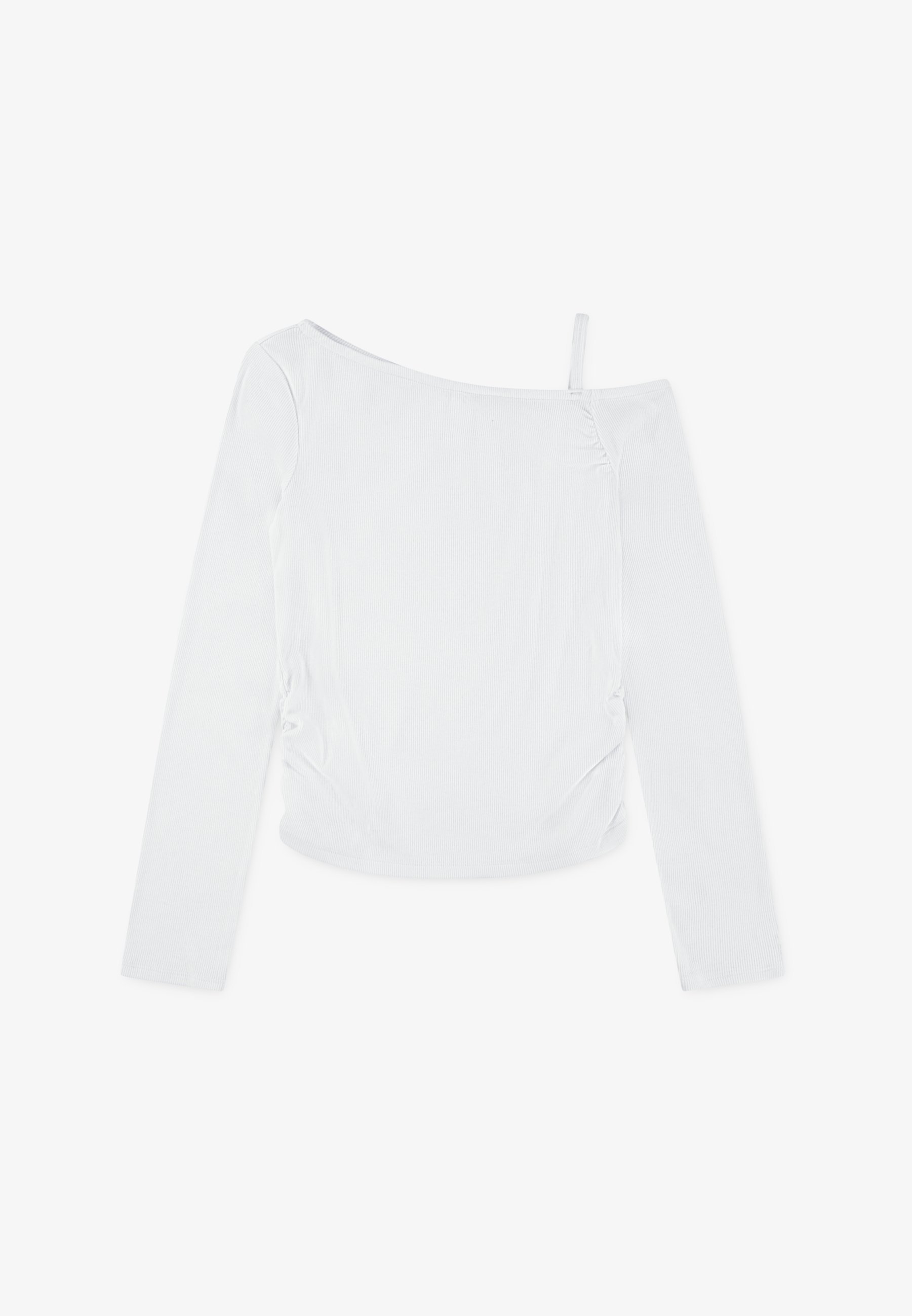 Haut froncé Abercrombie & Fitch - Haut à manches longues - Blanc éclatant
