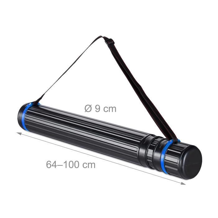 Transport tube - A0 - Black - Expandable - Secure - Unisex