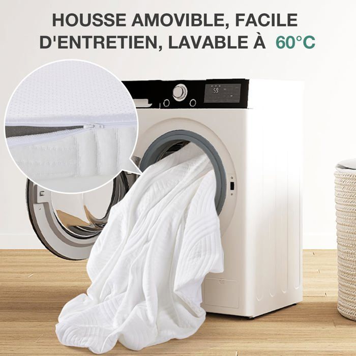 Novilla Surmatelas 140x200, 5CM Surmatelas en Mousse de confort, Certifié Sûr et Fiable par CertiPUR-US et Oeko-TEX, Absorbant et