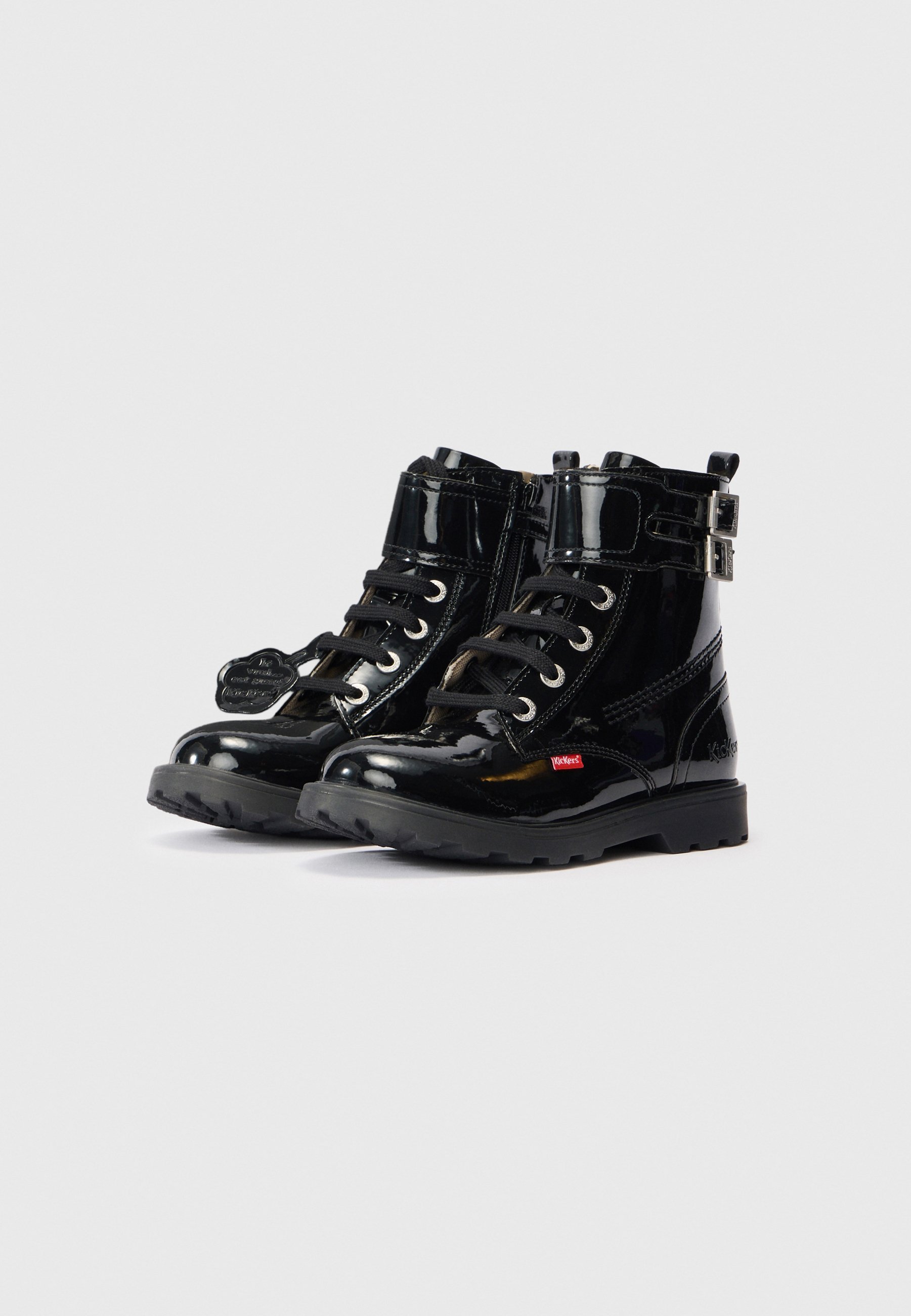 Kickers KICK BLUSH - Enkellaarsjes met vetersluiting - zwart