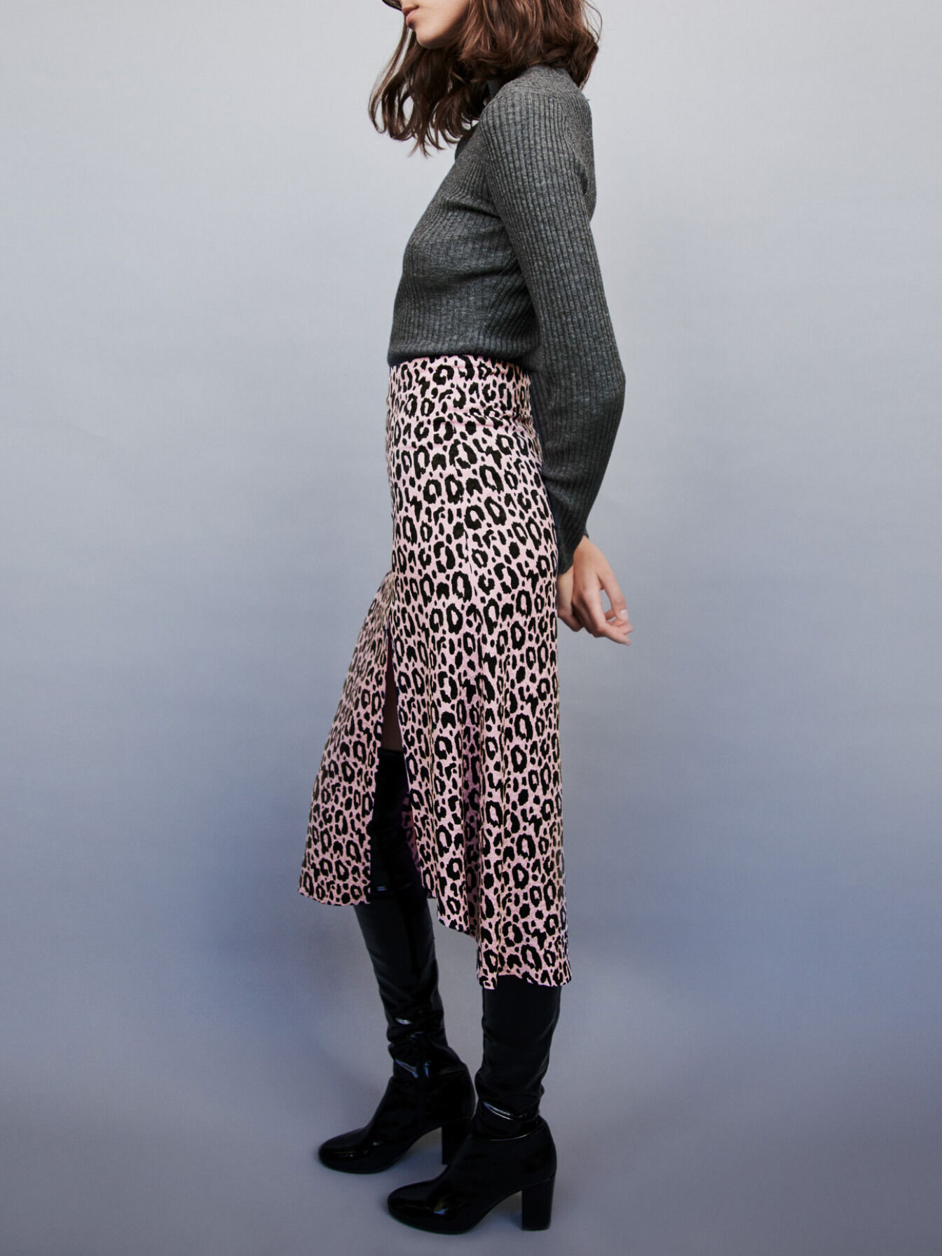 Roze midi-rok