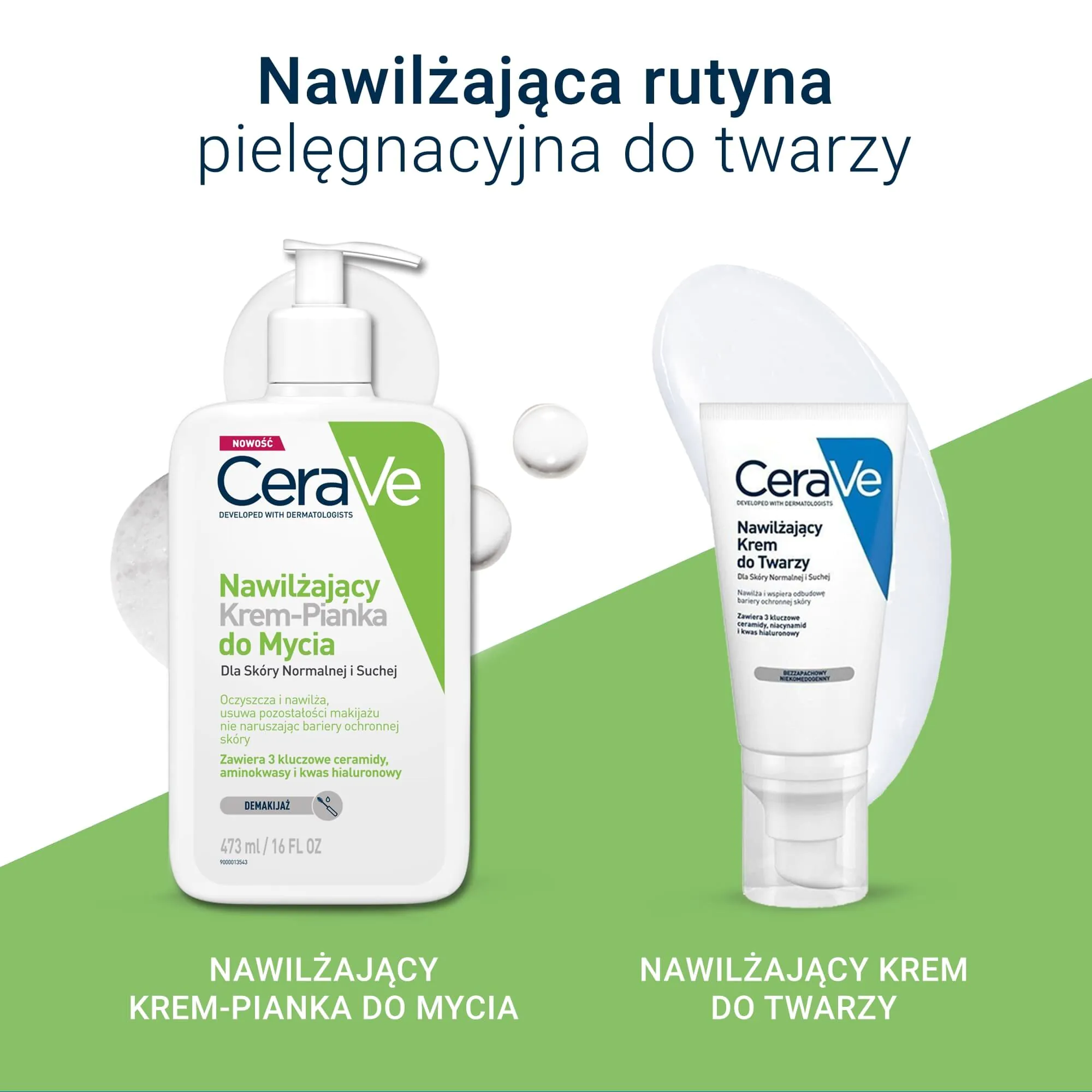 CeraVe Nawilżający krem-pianka do mycia do skóry normalnej i suchej 473 ml