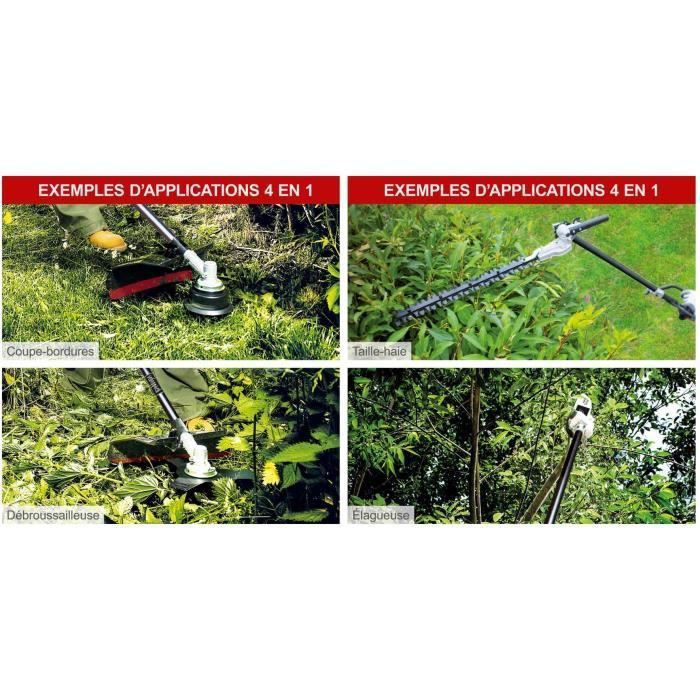 Scheppach MFH5200-4P 4-in-1 petrol brushcutter (brushcutter, pruner, hedge trimmer, edger)