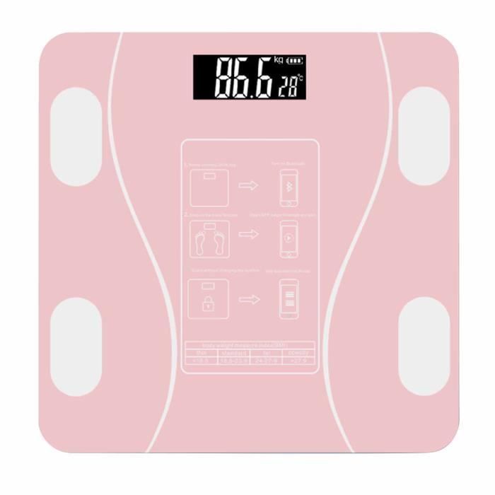 Balanza de baño - SONEW - Balanza de peso corporal - Máximo 180 kg - Análisis inteligente - Rosa