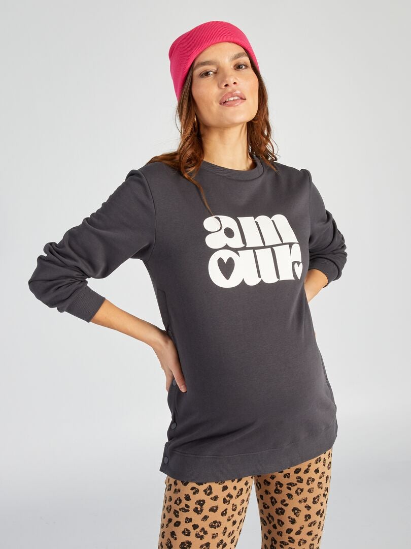 Sudadera de maternidad y lactancia - NEGRA