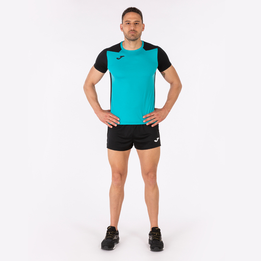  T-shirt à manches courtes Joma Record II turquoise et noir