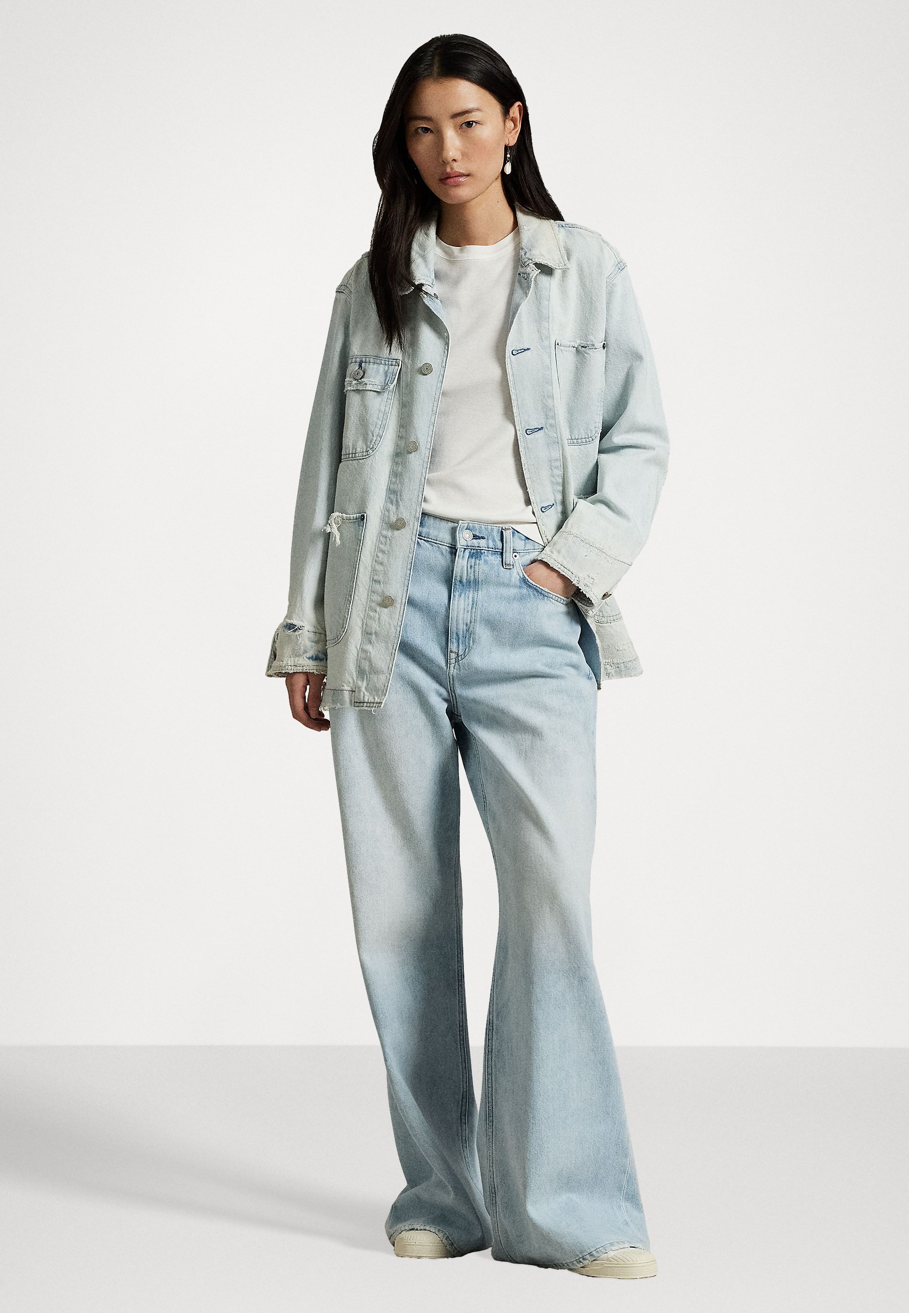 Polo Ralph Lauren VESTE DE TERRAIN EN DENIM RIGIDE NON DOUBLÉE - Veste en jean - délavage motta