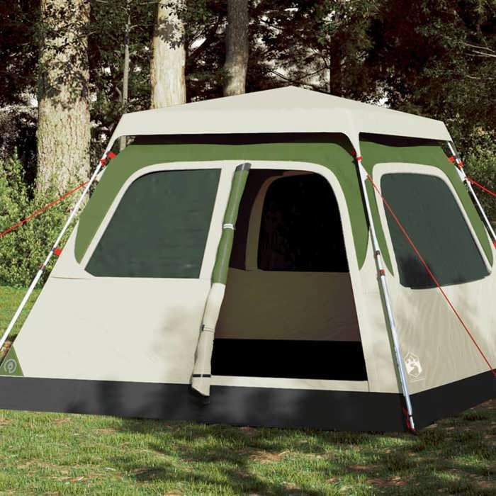 Tienda de campaña tipo domo verde vidaXL para 4 personas con sistema de liberación rápida, tienda de campaña, refugio de camping, refugio de jardín, tienda de jardín, 4004230