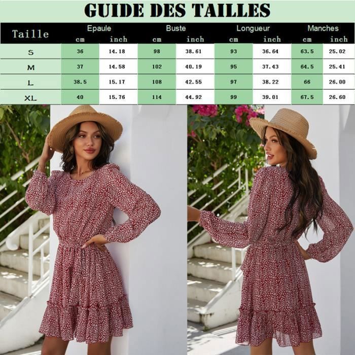Vestido de mujer tallas S-XL, vestido estampado de cuello redondo, falda de manga larga para mujer, rojo, primavera-verano.